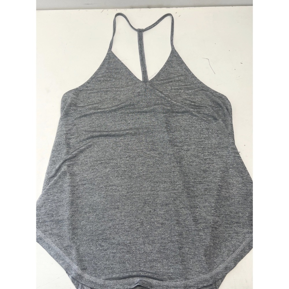 Philosophy Republic Heather Gray T-Back V-Neck Stretchy Tank Top Womens Large